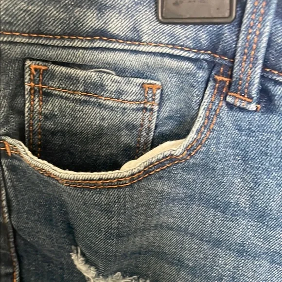 Women's Blue Denim Shorts - Picture 3 of 4